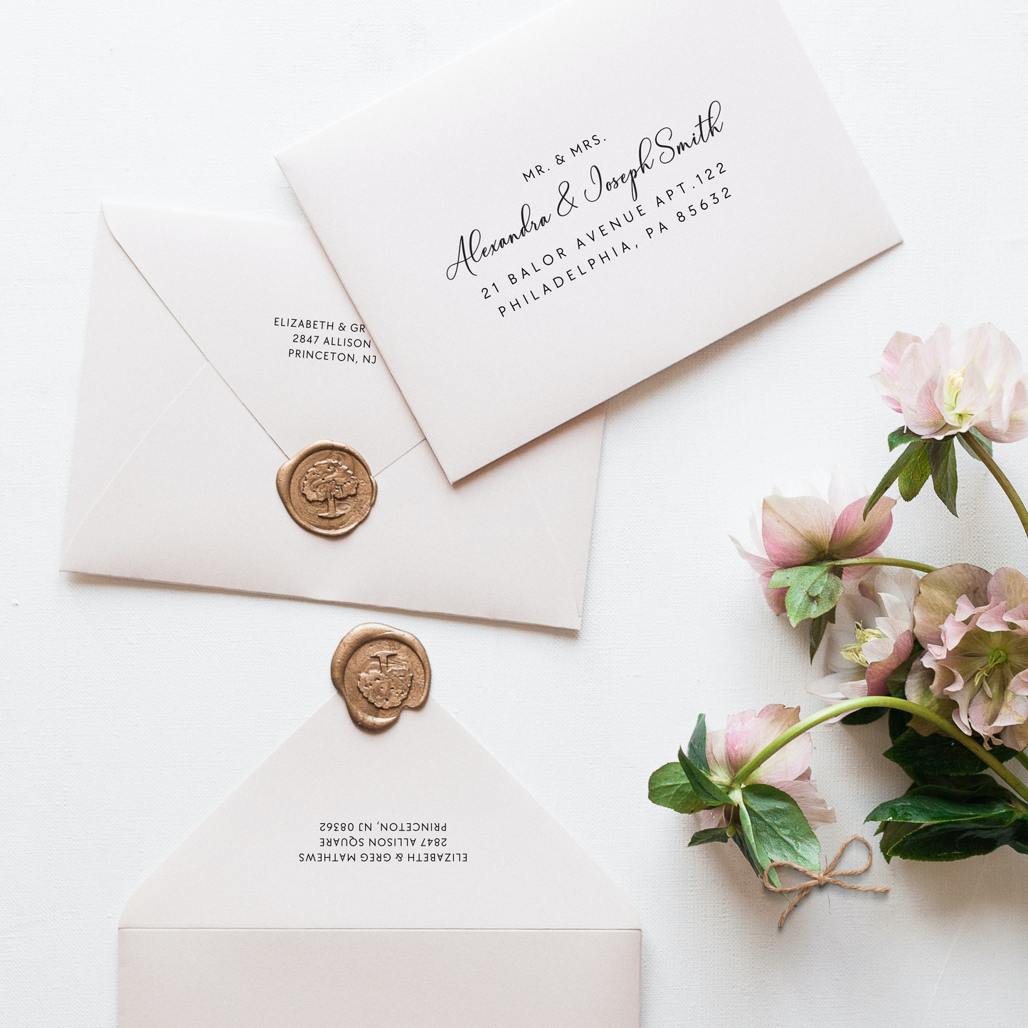 Modern Elegance Addressed Wedding Envelope A9 Canva Template