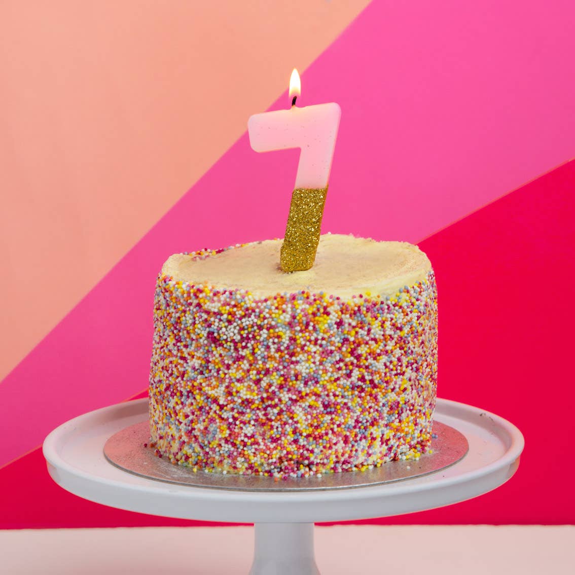 Pink and Gold Glitter Number 0-9 Candles