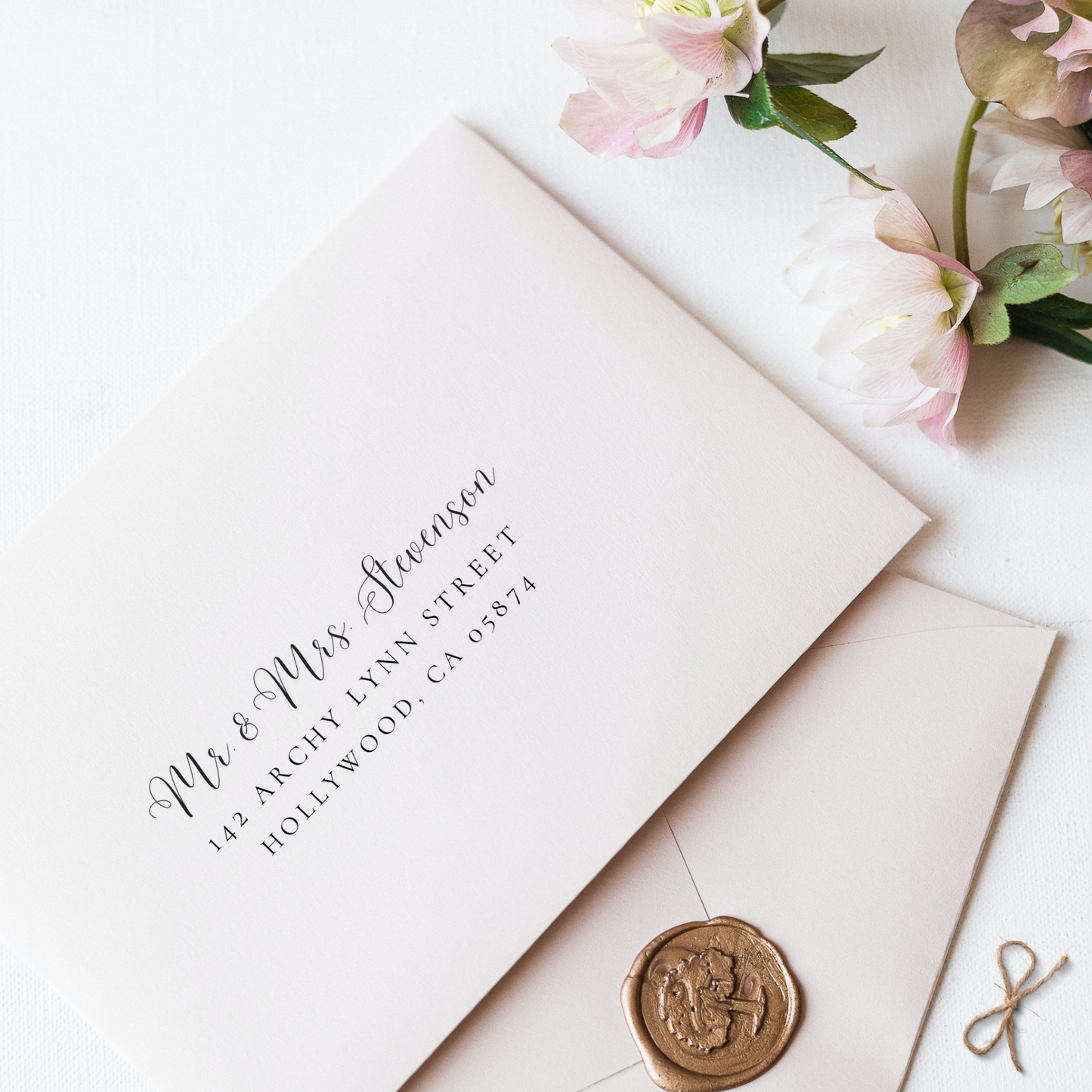 Whimsy Script Addressed Wedding Envelope A9 Canva Template
