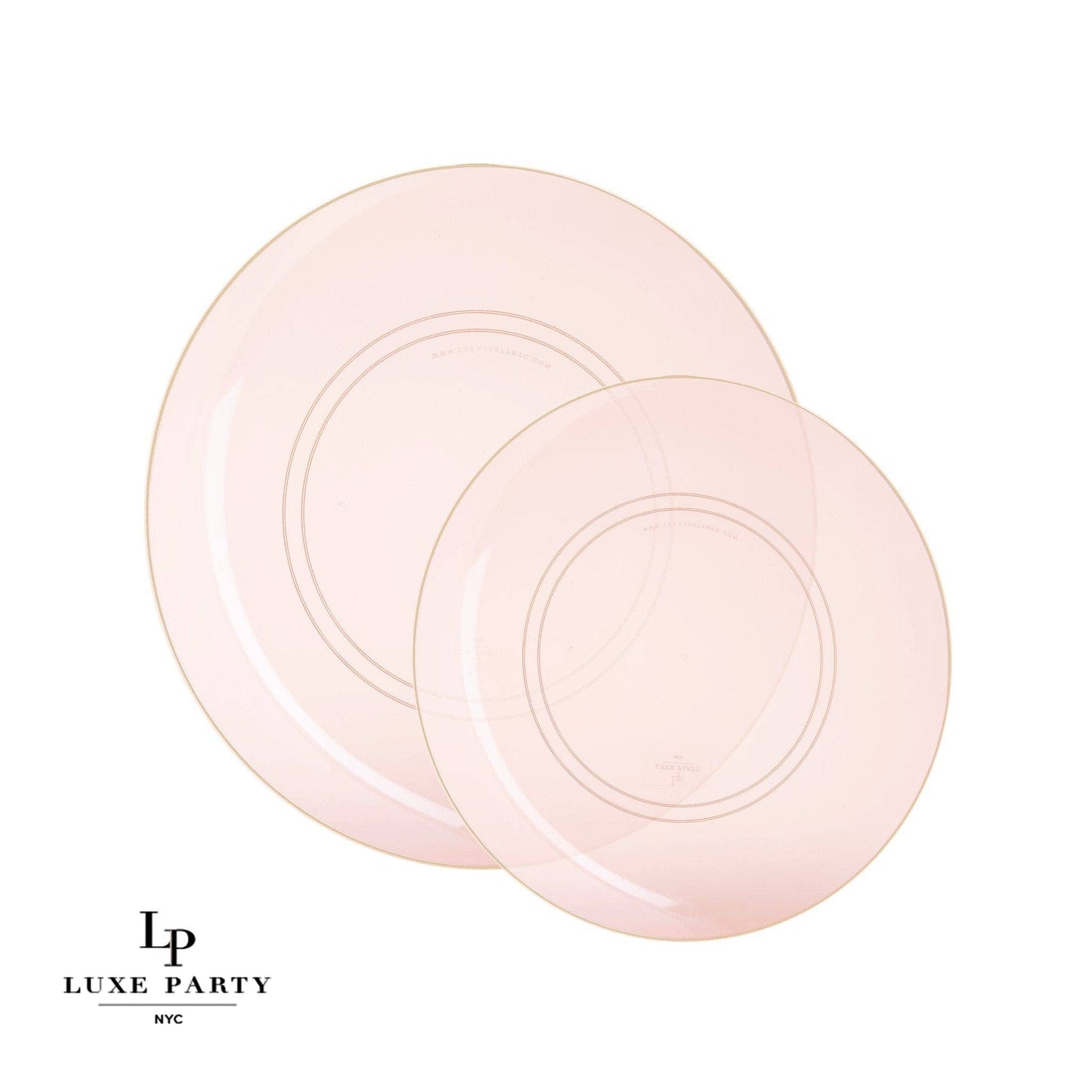 Luxe Party - Round Semi Transparent Rose • Gold Plastic Plates | 10 Pack