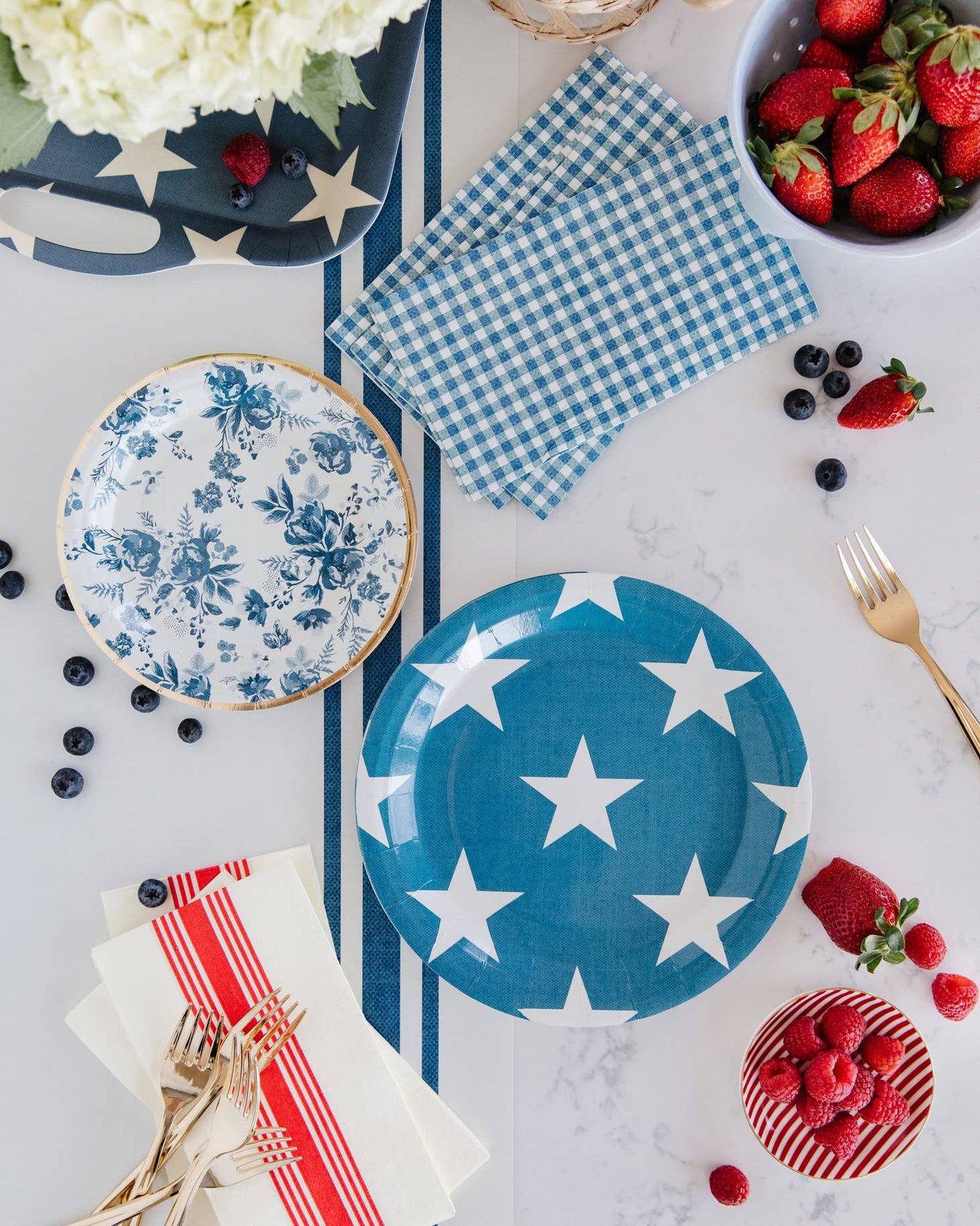 Hamptons Navy Gingham Paper Napkins