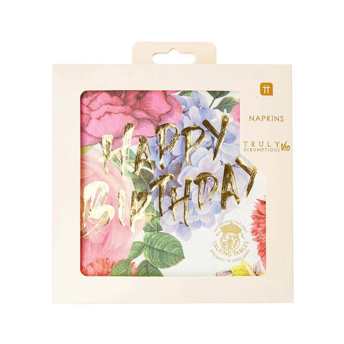 Floral Happy Birthday Napkins - 20 Pack