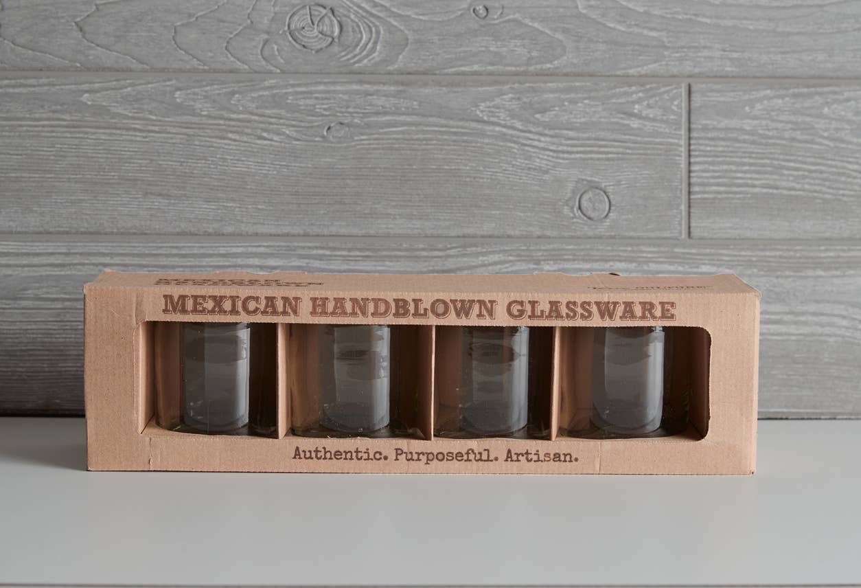Handblown Mexican DOF Glasses - Clear
