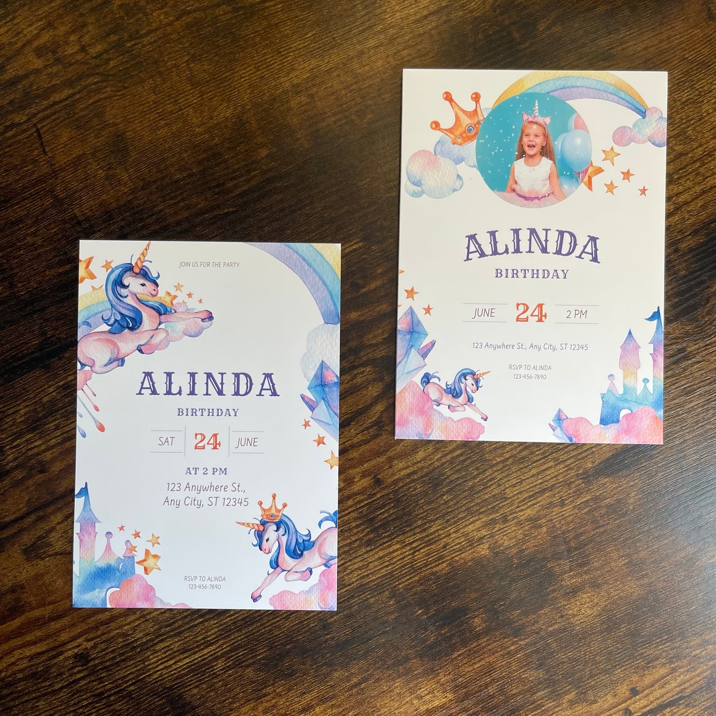 Watercolor Unicorn Crystal Palace Invitation