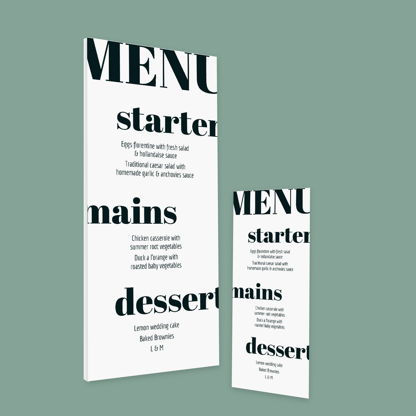 Bold Clean Contemporary Event Dinner Menu