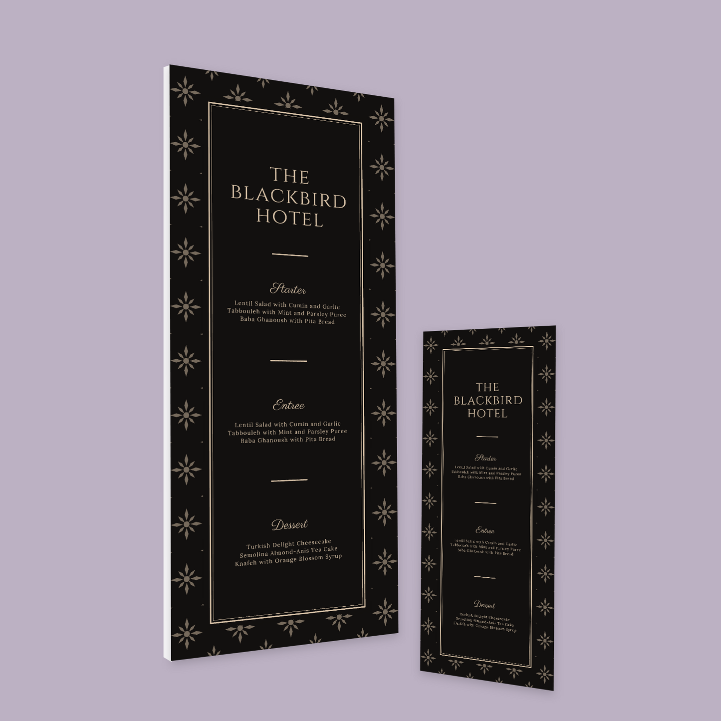 Sophisticated Hotel Dinner Menu