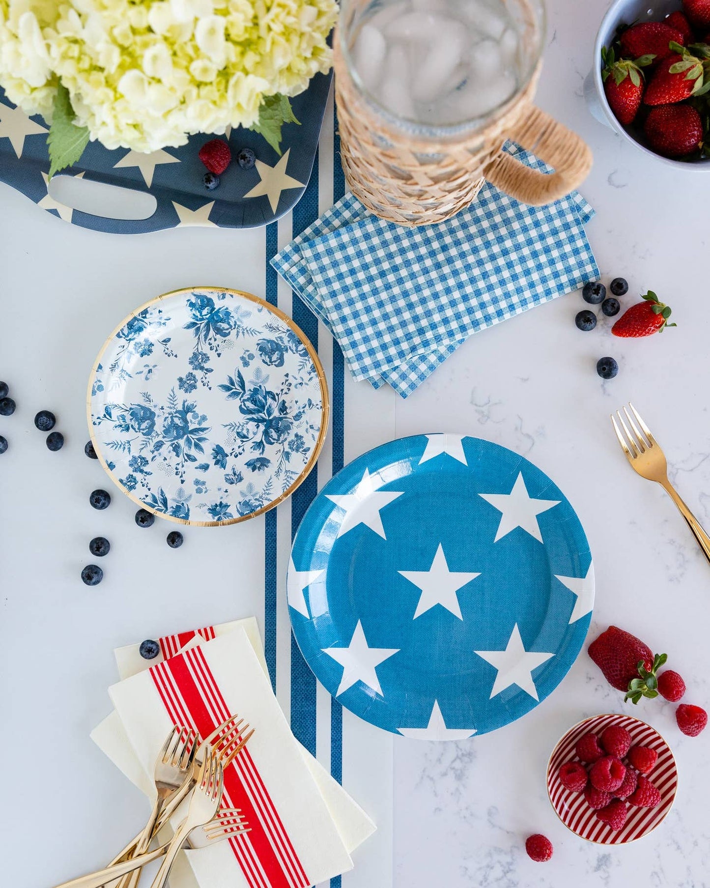 Hamptons Navy Gingham Paper Napkins