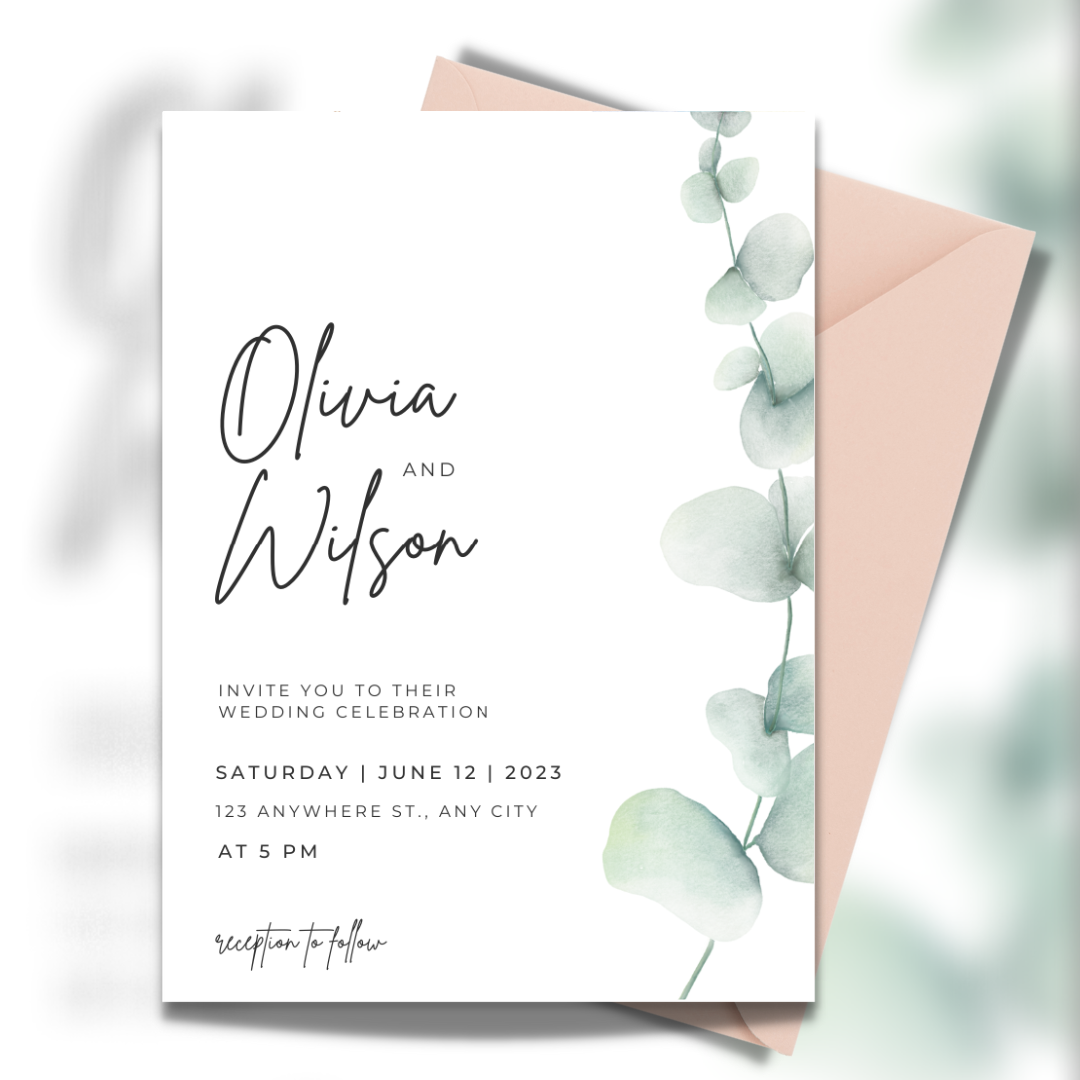 Eucalyptus Wedding Invitation