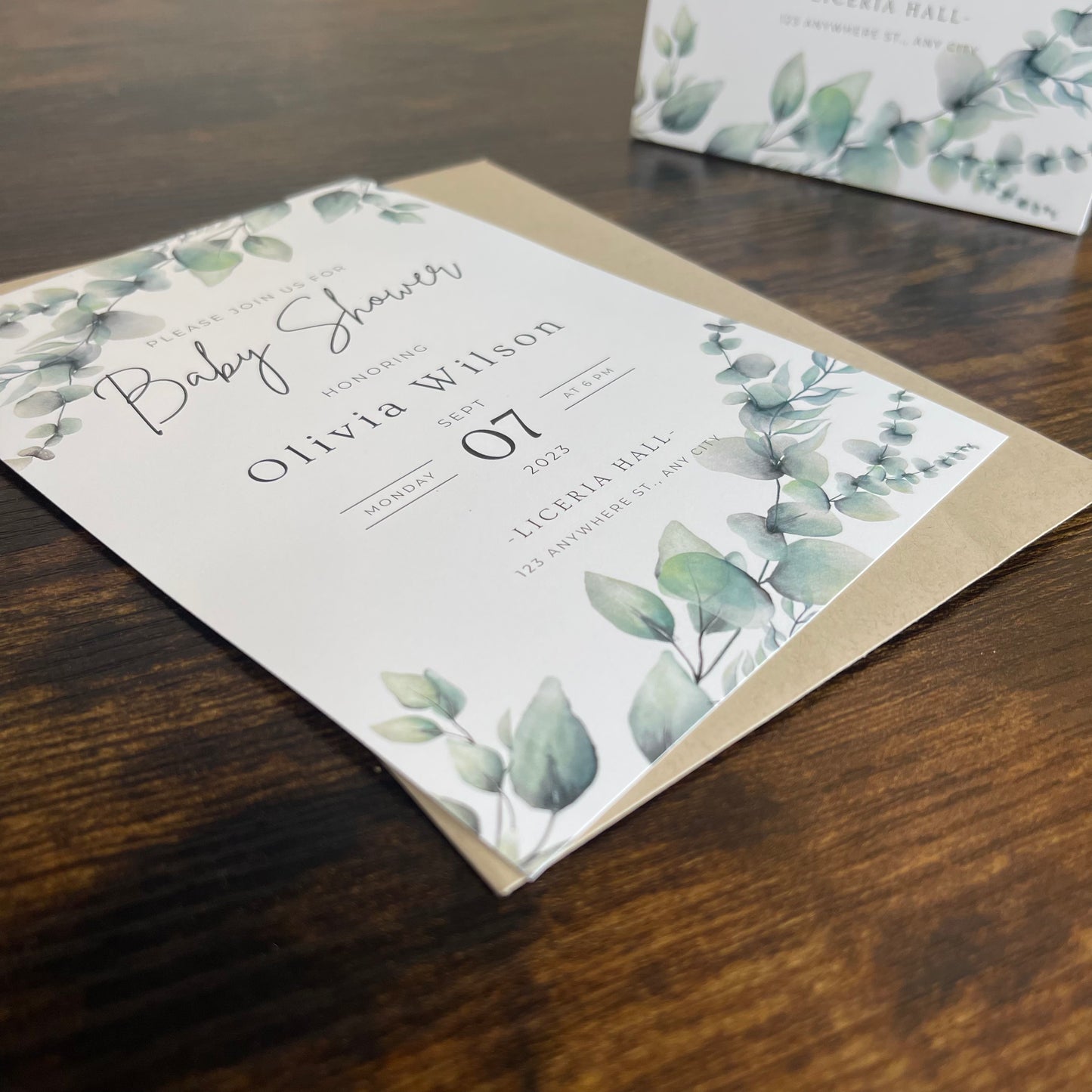 Watercolor Soft Eucalyptus Baby Shower