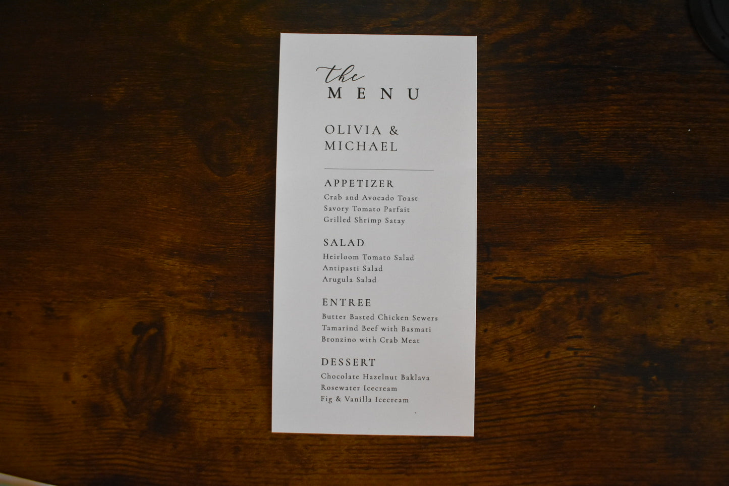 Clean Modern Specialty Menu