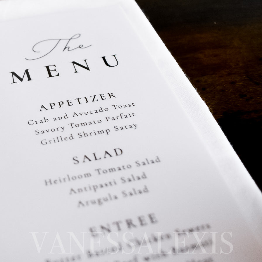 Classic Thin Border 4x9 Dinner Menu