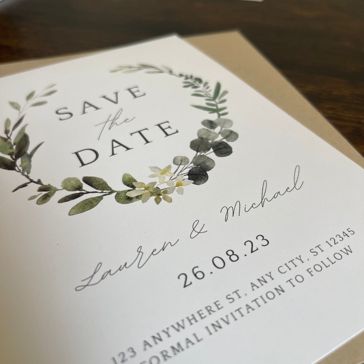 Eucalyptus Floral Theme Save the Date
