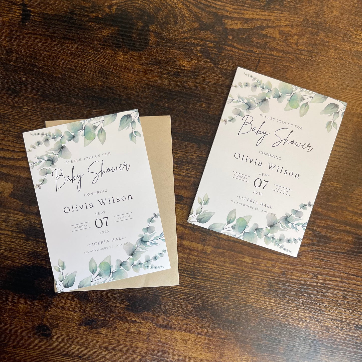 Watercolor Soft Eucalyptus Baby Shower