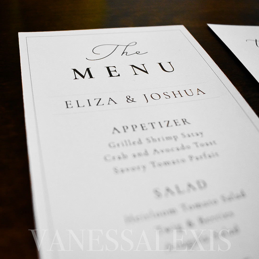 Classic Thin Border 4x9 Dinner Menu