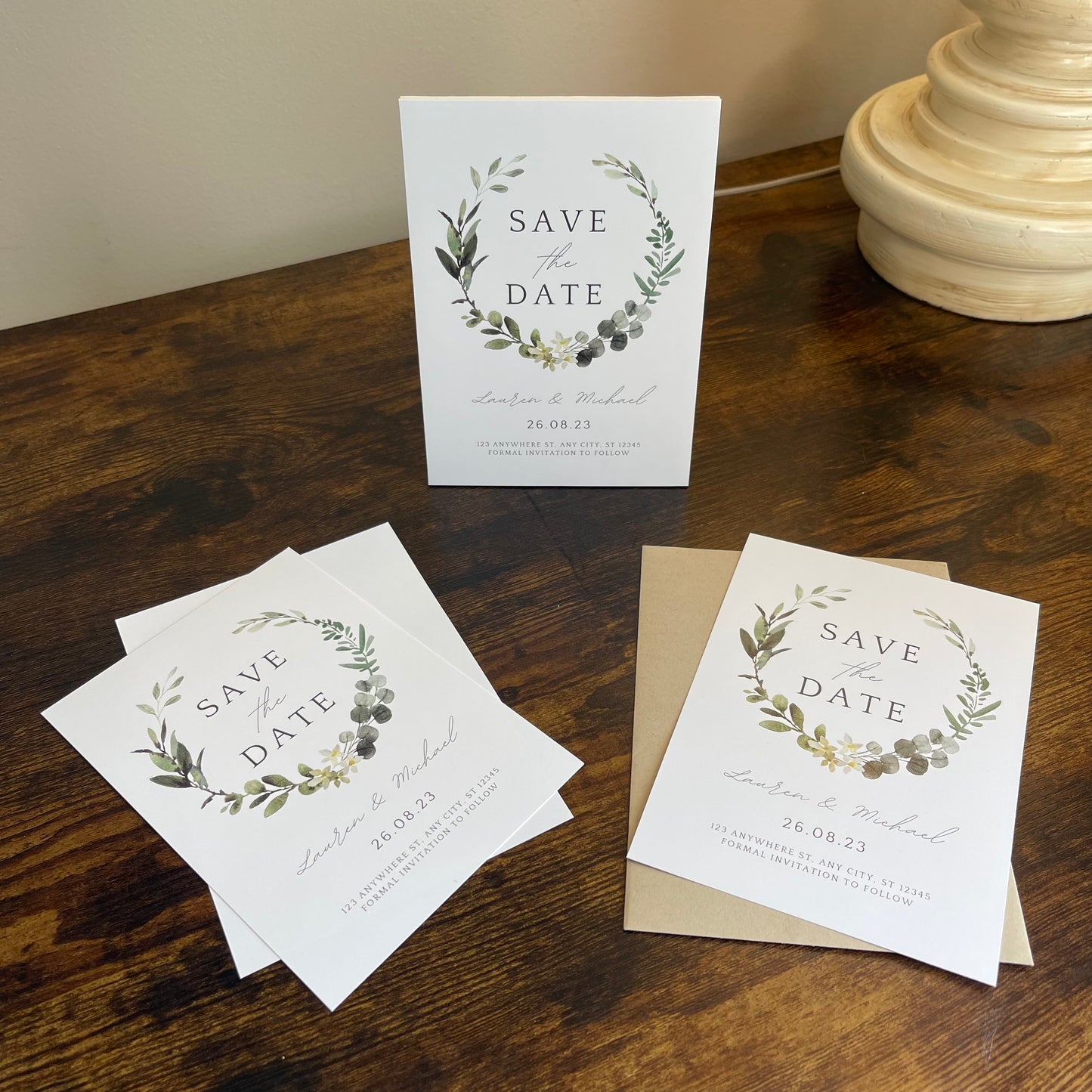 Eucalyptus Floral Theme Save the Date