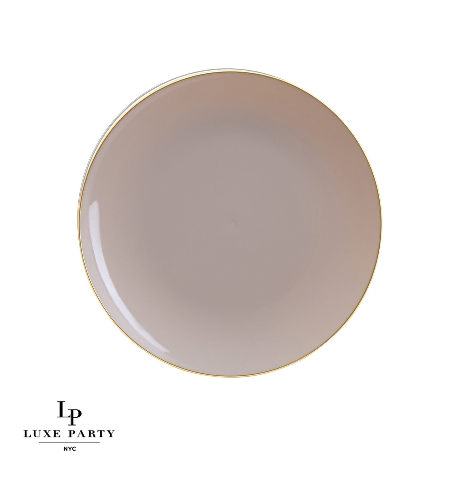 Round Linen • Gold Plastic Plates | 10 Pack