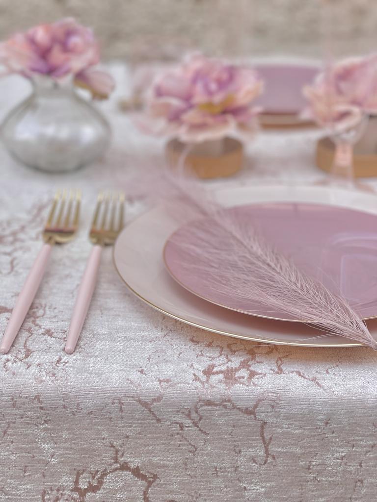 Round Mauve • Gold Plastic Plates | 10 Pack