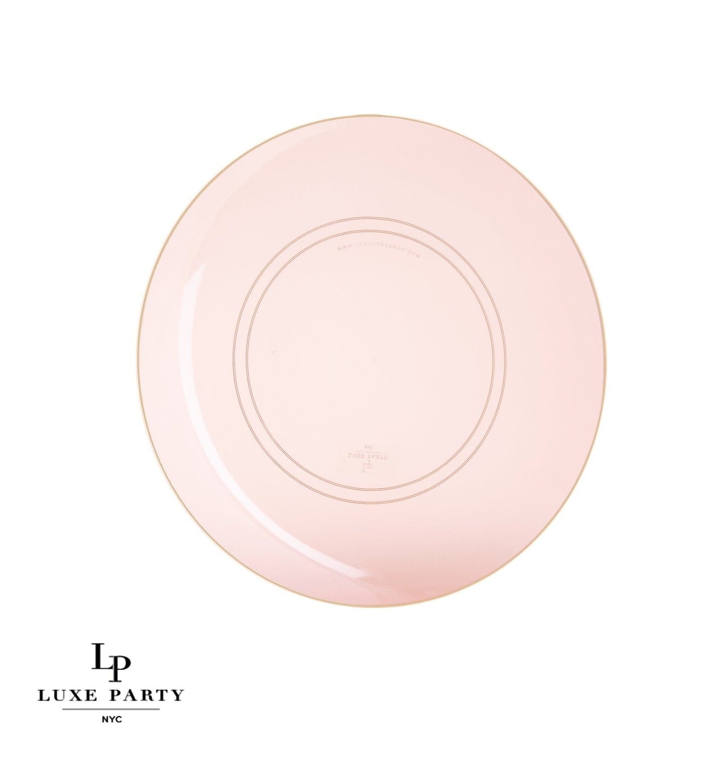 Round Semi Transparent Rose • Gold Plastic Plates | 10 Pack
