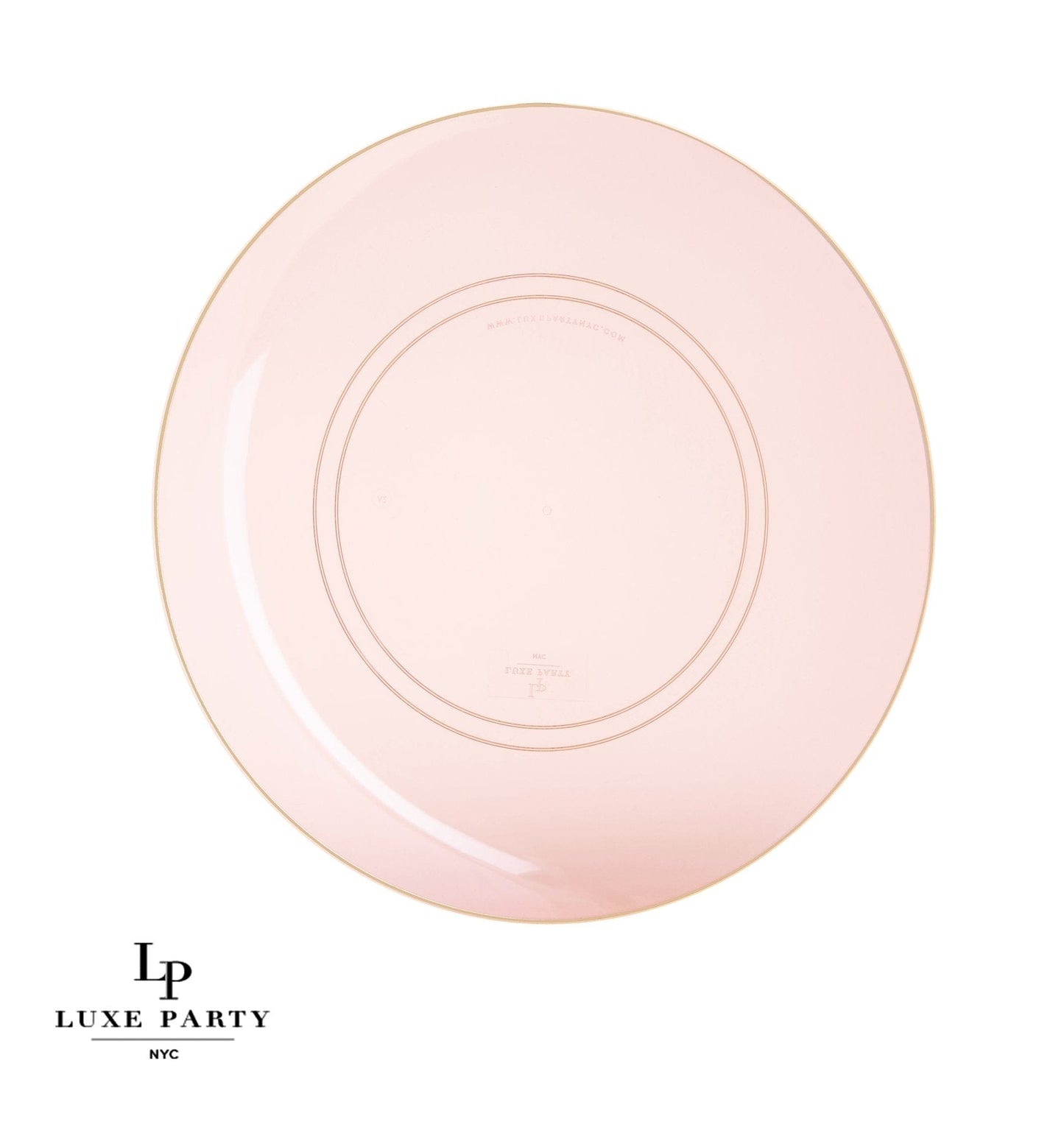 Round Semi Transparent Rose • Gold Plastic Plates | 10 Pack