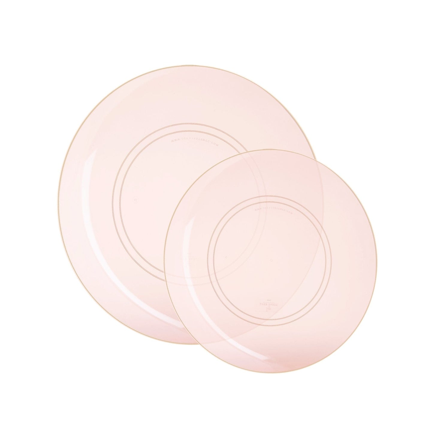 Round Semi Transparent Rose • Gold Plastic Plates | 10 Pack