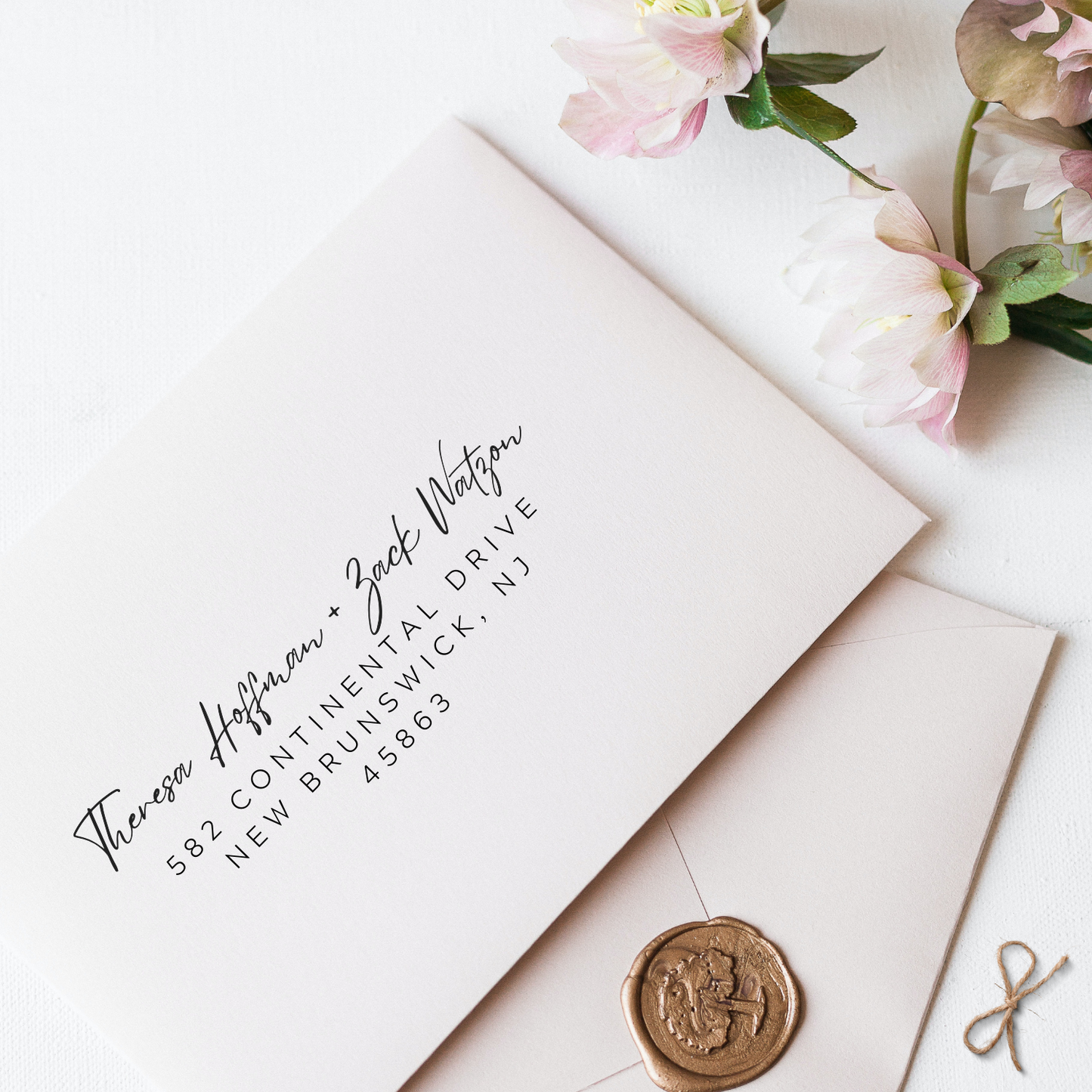 Fountain Pen Addressed Wedding Envelope A9 Canva Template