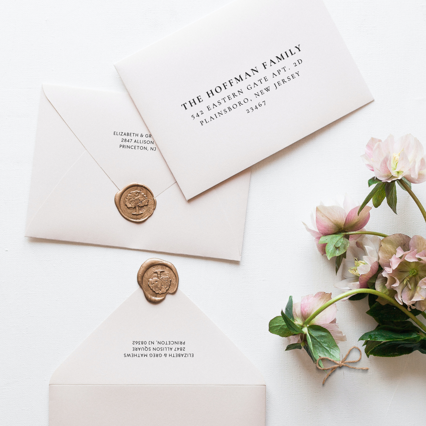 Regal Serif Addressed Wedding Envelope A9 Canva Template