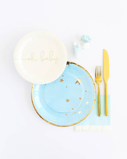 Baby Blue Fringed Cocktail Napkins 25ct