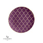 Round Purple • Gold Lattice Pattern Plastic Plates | 10 Pack