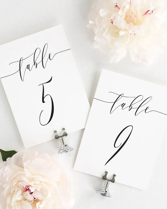 ROMANTIC CALLIGRAPHY TABLE NUMBERS
