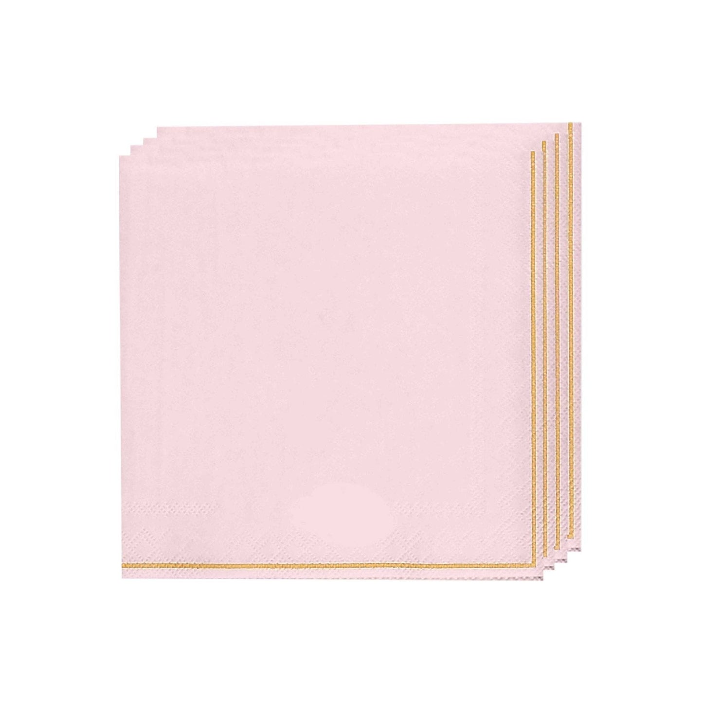 Luxe Party - Blush with Gold Stripe Paper Napkins - 3 available sizes