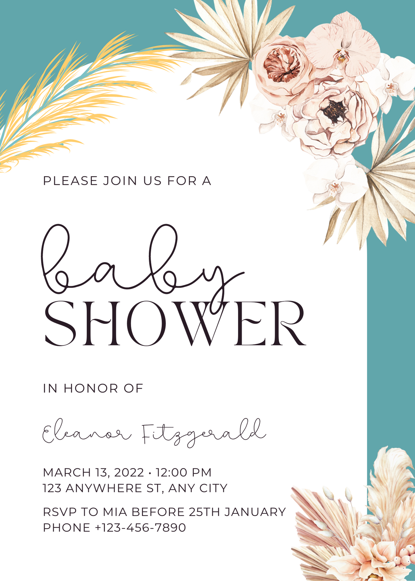 Bohemian Baby Shower Invite
