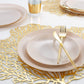 Round Linen • Gold Plastic Plates | 10 Pack