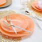 Round Coral • Gold Plastic Plates | 10 Pack